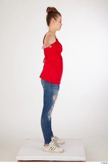  Olivia Sparkle blue jeans with holes casual dressed standing t poses white sneakers whole body 0007.jpg